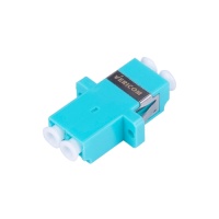 LC-UPC Multi Mode OM3 Duplex Adapter, Aqua