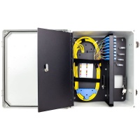 Outdoor Fiberglass Enclosure with Network Connectivity Panel and Security Door