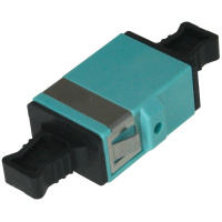 MPO Coupler Reduced Flange Keyway Convertible - Aqua